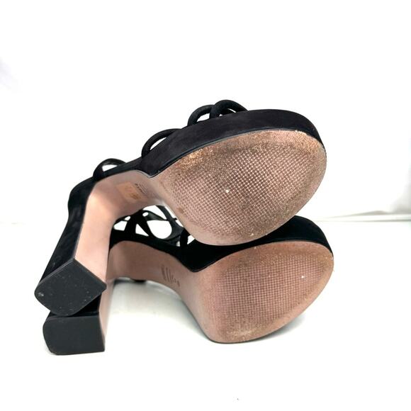 SCHUTZ Black Picca Sandal Heels Shoes Size 8.5 - Picture 7 of 8